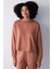 Açık Kahve Kapüşonlu Silky Touch Sweatshirt 1