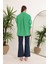 Modal Kumaş Oversize Kadın Gömlek-Yeşil 3