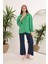 Modal Kumaş Oversize Kadın Gömlek-Yeşil 4