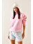 Pembe Bisiklet Yaka Ribanalı Sweatshirt 5YXK8-48916-20 2