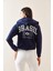 Lacivert Kapüşonlu & Baskılı Sweatshirt 5YXK8-48911-14 5