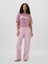 Kadın Pembe Desenli Poplin Pijama Altı 1