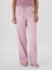Kadın Pembe Desenli Poplin Pijama Altı 3