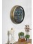 Yuvarlak 40 cm Eskitme Metal Ahşap Görünümlü Duvar Saati Altın Modern 40 x 40 2