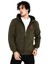 Unisex Baskılı Tam Fermuarlı Kapşonlu Sweatshirt - Haki 1
