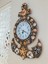 Ahşap Duvar Saati Çıpa Modeli, Deniz Kabukları Süslemeli Saat Quartz Sessiz Saat Mekanizması Clock 2