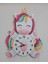 40 x 40 cm Unicorn Model Özel Kesim Çocuk Duvar Saati Renkli Eğlenceli Lazer Kesim Uv Baskılı 1