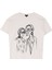 Kırık Beyaz Kadın Bisiklet Yaka Basic Baskılı T-Shirt F4WL-TST0302 1
