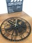 Dekoratif Roma Rakamlı Metal Duvar Saati Kuaför Temalı 60 x 60 cm 2