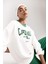 Fit Oversize Geniş Kalıp Bisiklet Yaka Baskılı Sporcu Sweatshirt D1702AX24AU 5