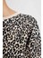 Boxy Fit Bisiklet Yaka Leopar Desenli Kalın Sweatshirt D8722AX24WN 5
