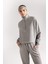 Fit Fermuarlı Dik Yaka Sporcu Sweatshirt D1703AX24AU 1