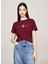 Tommy Jeans Yuvarlak Yaka Nakışlı Bordo Kadın T-Shirt Tjw Reg Crest Lınear Tee Ext 2