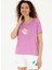 Bisiklet Yaka Açık Mor Kadın T-Shirt PEXİ-S 1