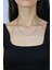 Parlak Rodyum Kaplama Doğal Taşlı Gümüş Görünümlü Choker Kolye 1