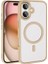 iPhone 16 Plus Kılıf Wireless Şarj Özellikli Krom Magsafe Silikon Kapak 1