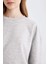 Regular Fit Bisiklet Yaka Kalın Basic Düz Sweatshirt D6645AX24WN 5