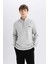 Relax Fit Fermuarlı Dik Yaka Baskılı Kalın Sweatshirt D2165AX24AU 3