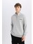 Relax Fit Fermuarlı Dik Yaka Baskılı Kalın Sweatshirt D2165AX24AU 4