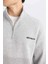 Relax Fit Fermuarlı Dik Yaka Baskılı Kalın Sweatshirt D2165AX24AU 5