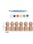 Montessori Toys Ahşap El Yapımı Peg Bebek 6'lı Boyama Seti Fırça Boya Dahil -PEG14-7,5CM 3