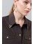 Çıtçıtlı Poplin Gömlek Kahve K2513522_005 2