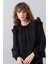 Volan Detaylı Balon Kol Crep Bluz Siyah K2513003_001 3