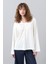 Düğüm Görünümlü Uzun Kol T-Shirt Ekru K2523820_049 1