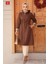 Fermuarlı Kahverengi Tesettür Trençkot 69721KH 1