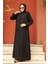 Boncuk Işlemeli Siyah Tesettür Abaya 29106S 1