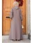 Kapşonlu Gri Tesettür Abaya 62602GR 3
