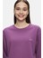 Sunniva Mor Bisiklet Yaka Nakışlı Loose Fit Kadın Sweatshirt 2