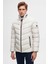 Slim Fit Ekru Gizlenebilir Kapüşonlu Elyaf Dolgulu Rüzgar Geçirmez Mont 1