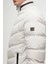 Slim Fit Ekru Gizlenebilir Kapüşonlu Elyaf Dolgulu Rüzgar Geçirmez Mont 4