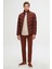 Slim Fit Kiremit Gizlenebilir Kapüşonlu Elyaf Dolgulu Rüzgar Geçirmez Mont 2