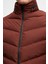 Slim Fit Kiremit Gizlenebilir Kapüşonlu Elyaf Dolgulu Rüzgar Geçirmez Mont 5