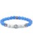 Doğal Mavi Akik ve Howlite Taşlı Erkek Gümüş Bileklik 60960 1