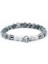 Doğal Obsidiam ve Howlite Taşlı Gümüş Erkek Bileklik 60699 1