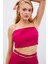 Taş Askılı Saten Crop Bluz - Mercan 2