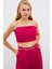Taş Askılı Saten Crop Bluz - Mercan 5