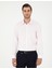 Erkek Açık Pembe Slim Fit Armürlü Uzun Kollu Gömlek 50294742-VR078 3