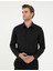 Erkek Siyah Slim Fit Armürlü Uzun Kollu Gömlek 50294742-VR046 3