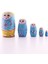 Matruşka Bebek Tombul Iç Içe Ahşap Tombul Iç Içe Matruşka Bebek Mavi 1 Set 5li Büyük Boy 1