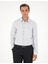 Erkek Gri Armürlü Slim Fit Uzun Kollu Gömlek 50294742-VR024 3