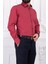 Erkek Slim Fit Dar Yaka Uzun Kol 6 Drop Açık Bordo Gömlek 2