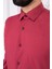 Erkek Slim Fit Dar Yaka Uzun Kol 6 Drop Açık Bordo Gömlek 3