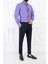 Erkek Slim Fit Dar Yaka Uzun Kol 6 Drop Lila Gömlek 1