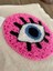 Punch Işlemeli Clutch - Makyaj Çantası, Çift Taraflı, Boncuklu, Göz Desenli, Pembe-Koyu Pembe 5
