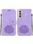 Samsung Galaxy S21 Kabartma Lotus Çiçek Kickstand Kickstand Için Flip Case (Yurt Dışından) 1
