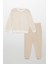 Çizgili Sweatshirt Jogger Taş Alt Üst Takım 1